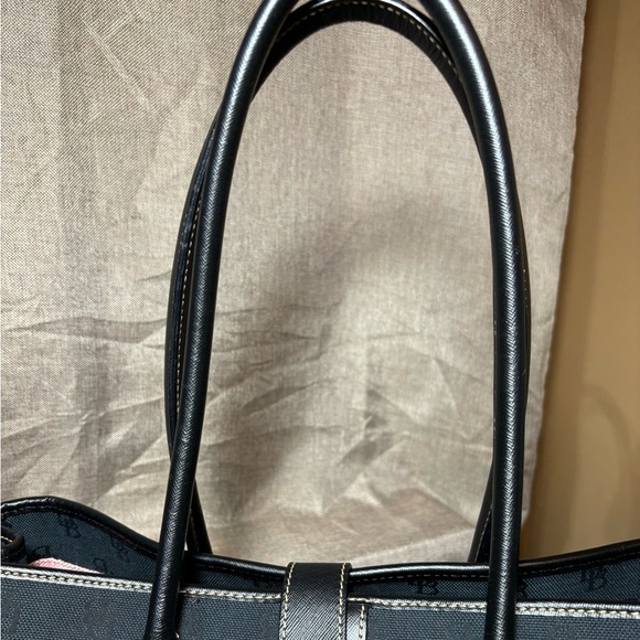 Dooney & Bourke Vintage Black Monogram Large Canvas Purse Shoulder Bag #K8918219 - Picture 2 of 13